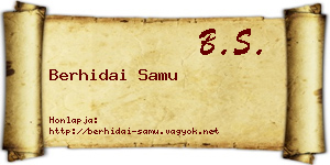 Berhidai Samu névjegykártya